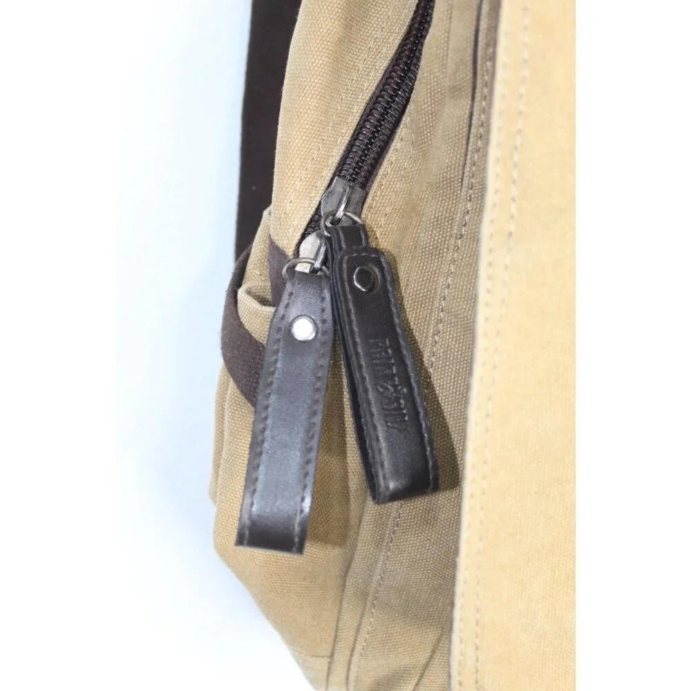 Anime‎ FAIRY TAIL Brown Tan Canvas Backpack Shoulder Bag Unisex College Travel